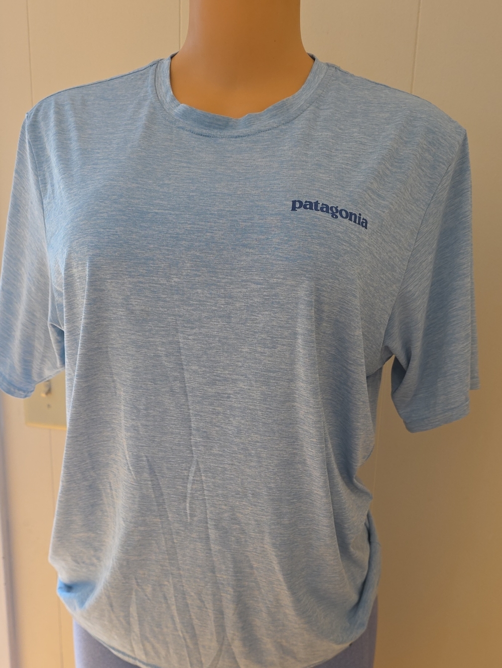 Patagonia Light Heather Blue Crew Neck T-Shirt
